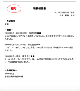書類対策 職務経歴書の書き方 転職が多い人向け 転職 就職の書類作成 株式会社日本若者転職支援センター